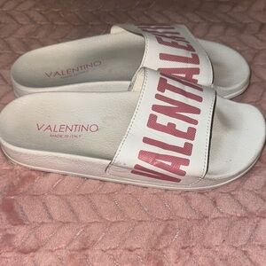 Valentino White and Pink Logo Slides